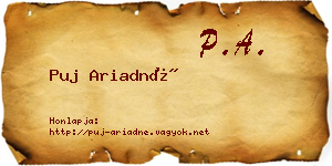 Puj Ariadné névjegykártya